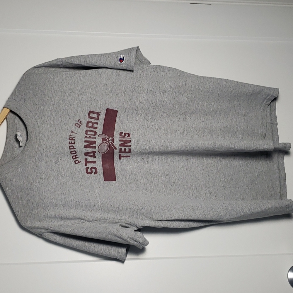 Champion XL Gray Maroon Stanford University Tennis Men's Shortsleeve Tee